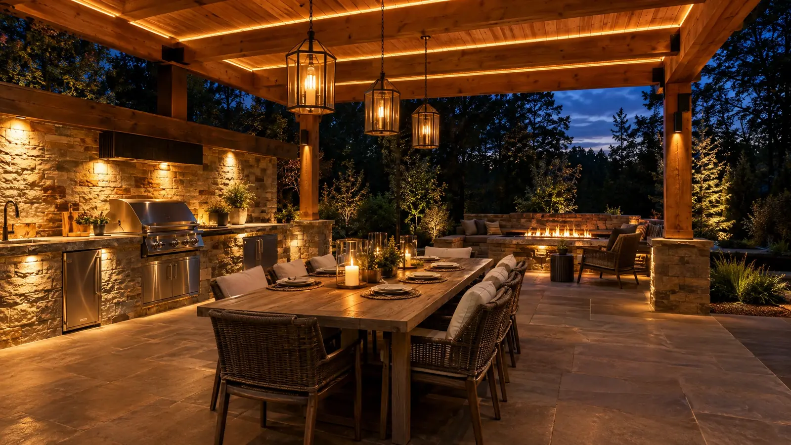 Outdoor Kitchen & Pergola Lighting lighting example